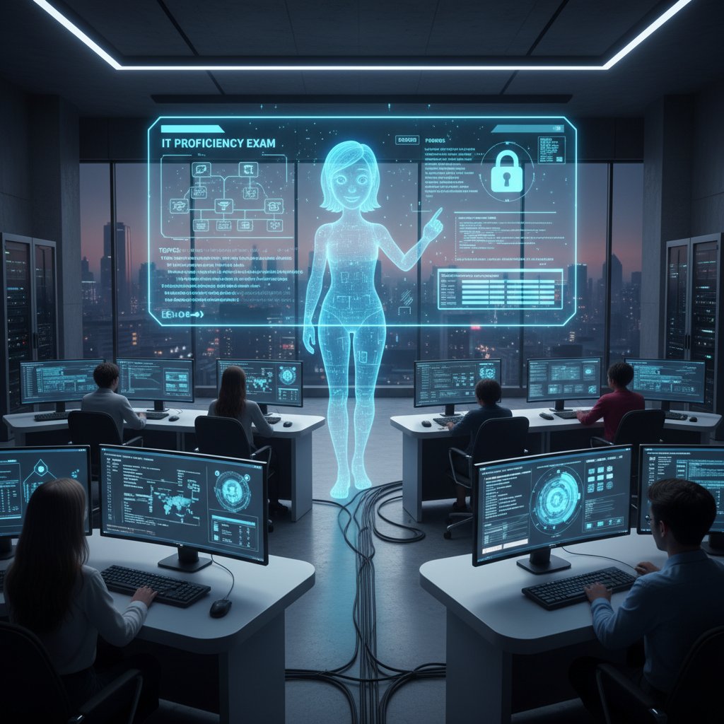 Doświadczony nauczyciel i system AI współpracujący podczas egzaminu praktycznego