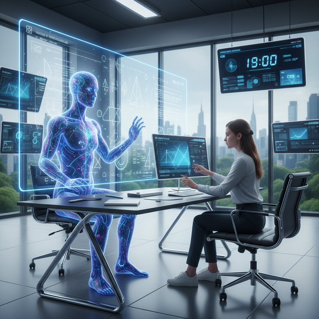 Nauczyciel AI i uczeń przy komputerze, nowoczesna edukacja matematyczna w Polsce, pierwiastki online korepetycje