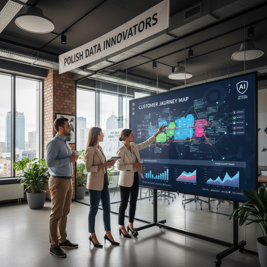 Polska firma testująca system AI do obsługi klienta, kilkuosobowy zespół analizuje dane na ekranach – AI customer journey