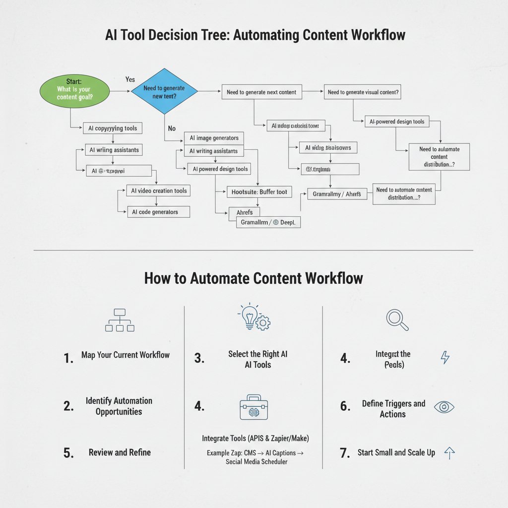 AI tool decision tree for content generation, how to automate content workflow