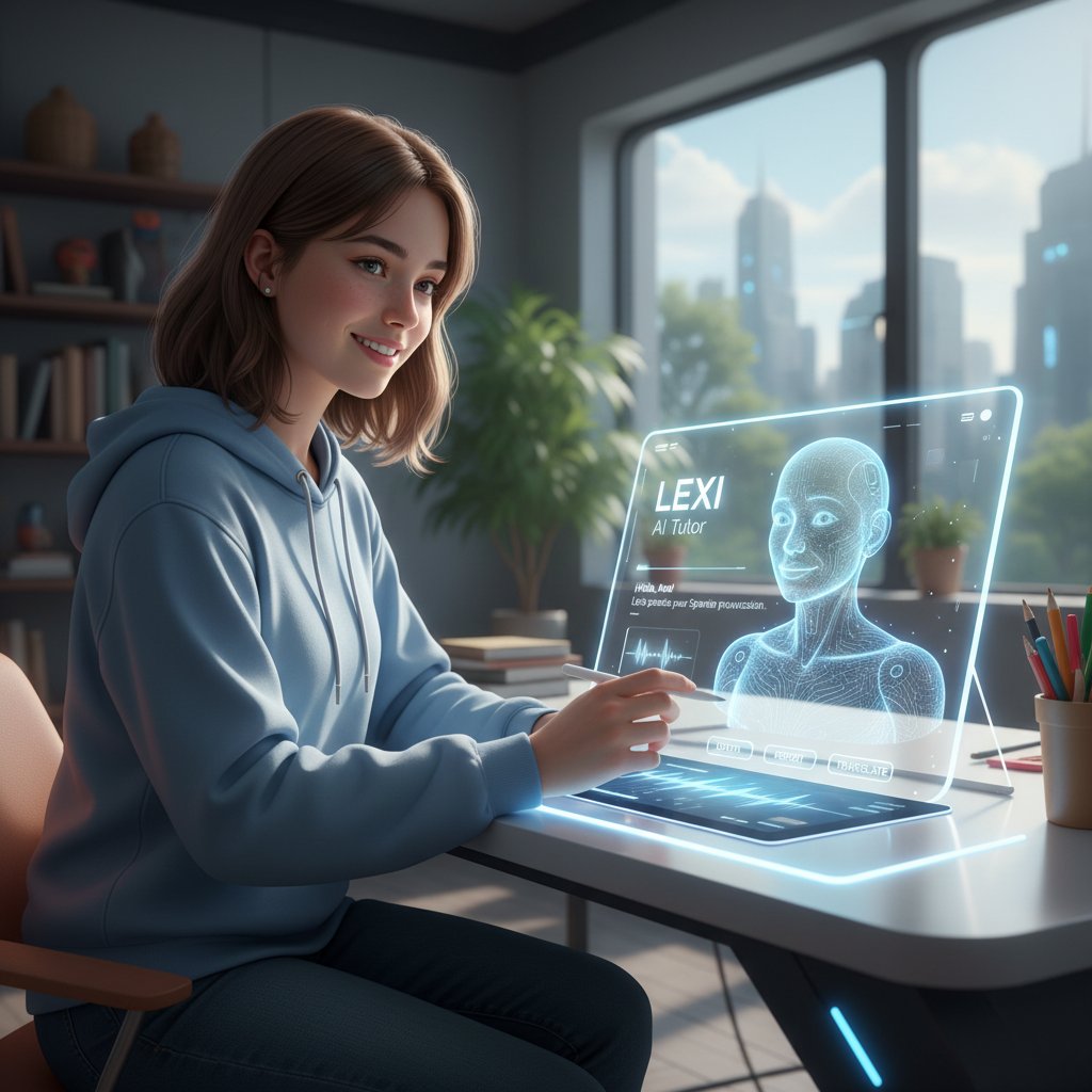 Uczeń korzystający z platformy korepetytor.ai, ekran z interaktywną lekcją i natychmiastową analizą błędów