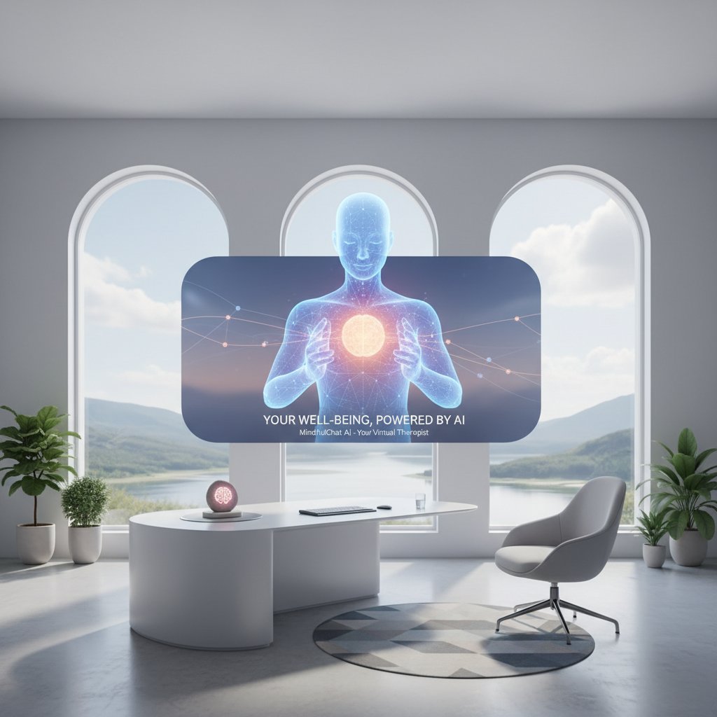 AI jako wirtualny terapeuta w minimalistycznym gabinecie