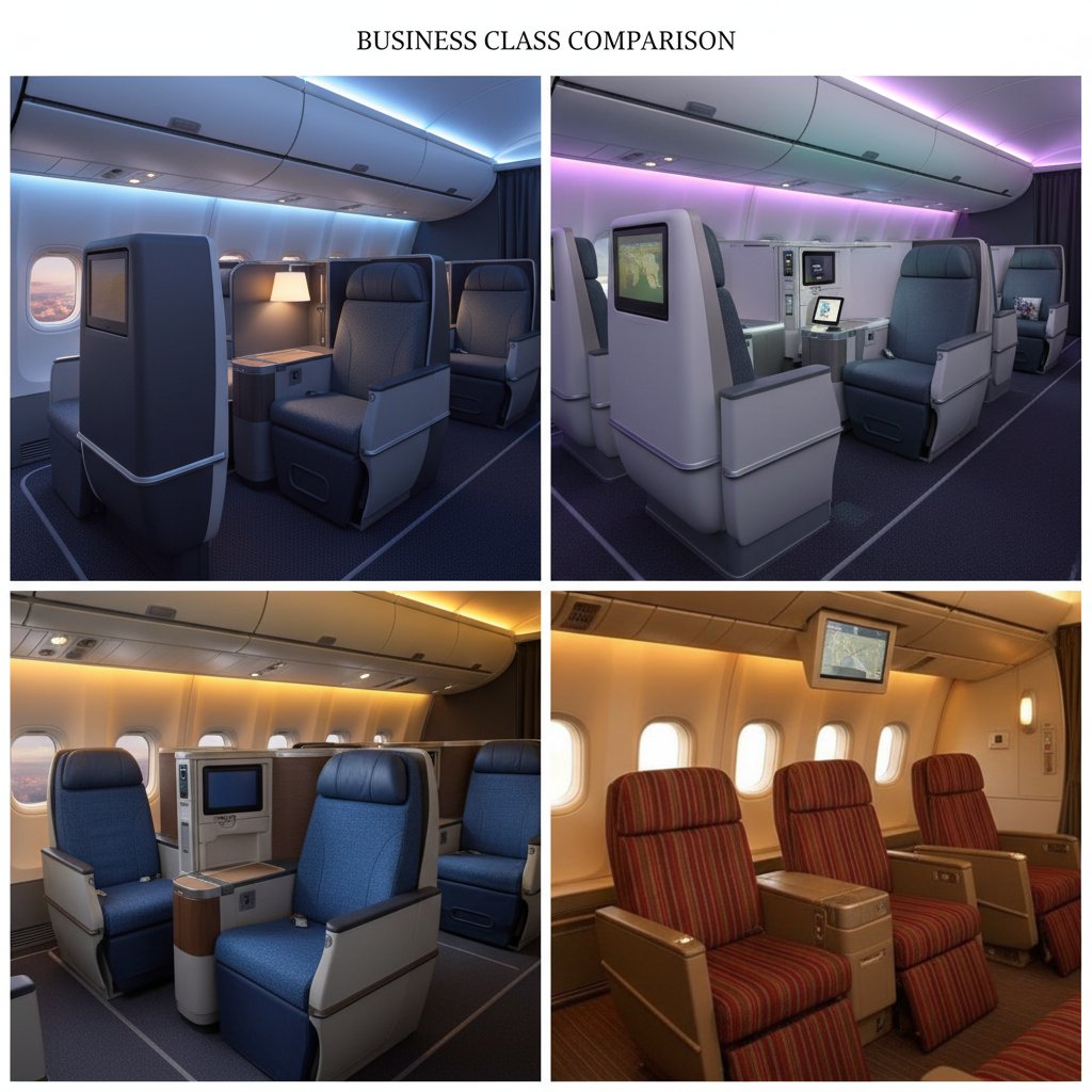 Porównanie wnętrz kabin różnych linii lotniczych – Qatar Airways, Emirates, LOT, Turkish Airlines