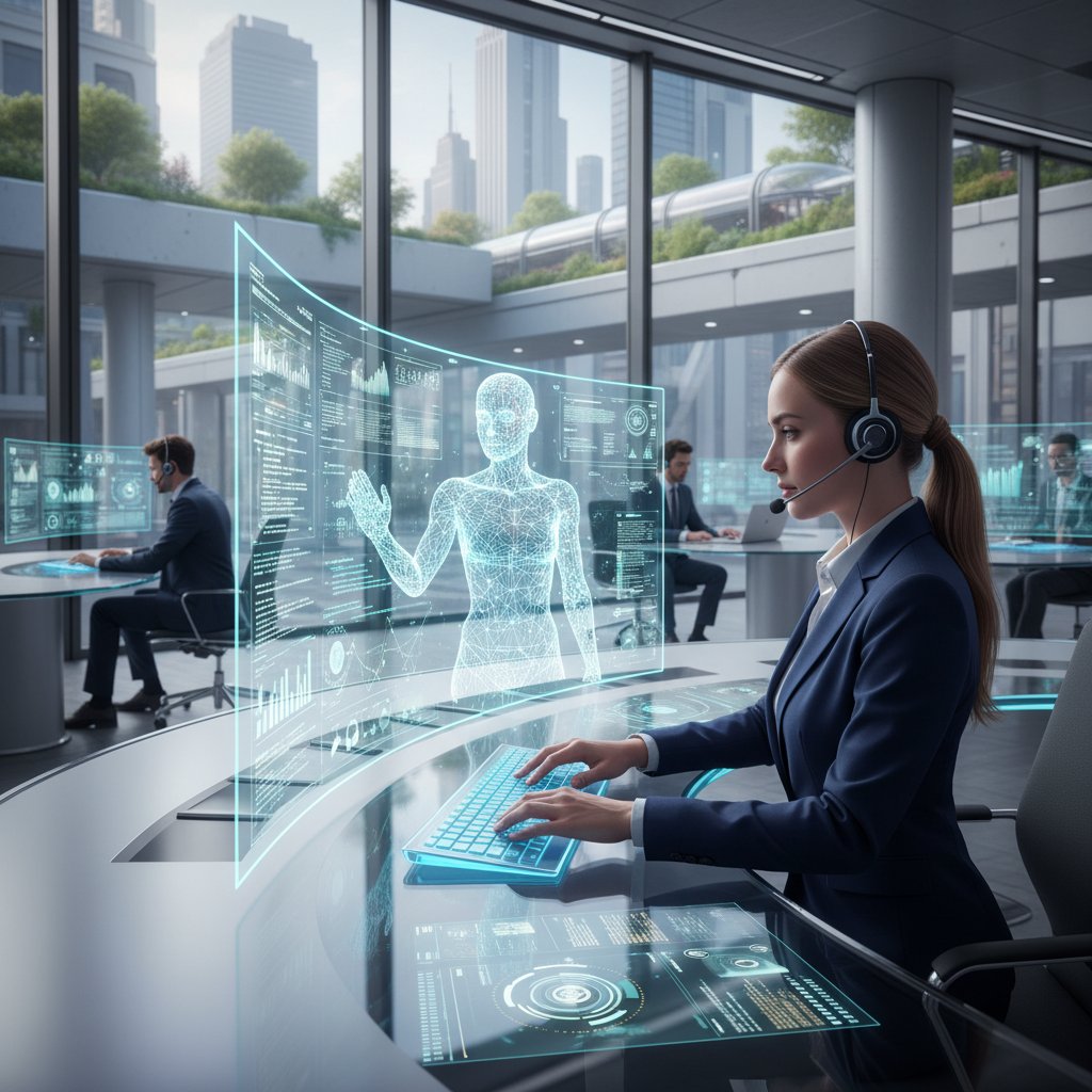 Analityk korzystający z konsultant.ai podczas sesji doradczej w nowoczesnym biurze