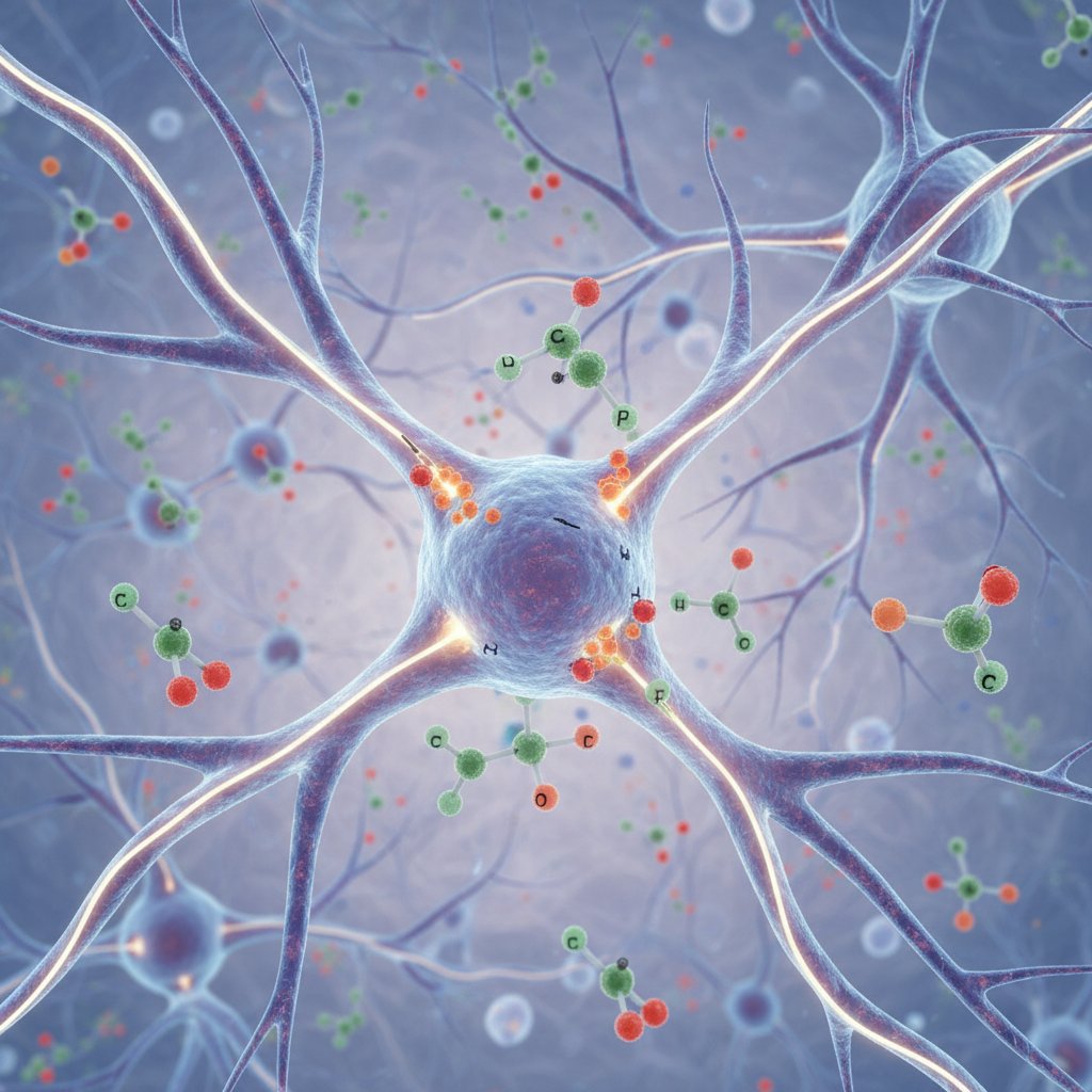 Schemat działania znieczulenia miejscowego na poziomie komórkowym: makrofotografia synaps, naukowe przedstawienie molekuł znieczulających przenikających błonę nerwu