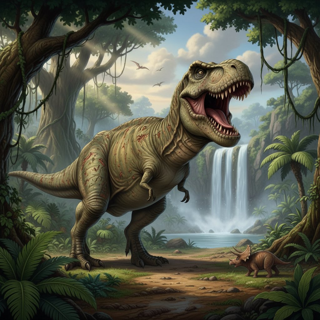Animated dinosaur movie characters exploring ancient jungle, not just for kids