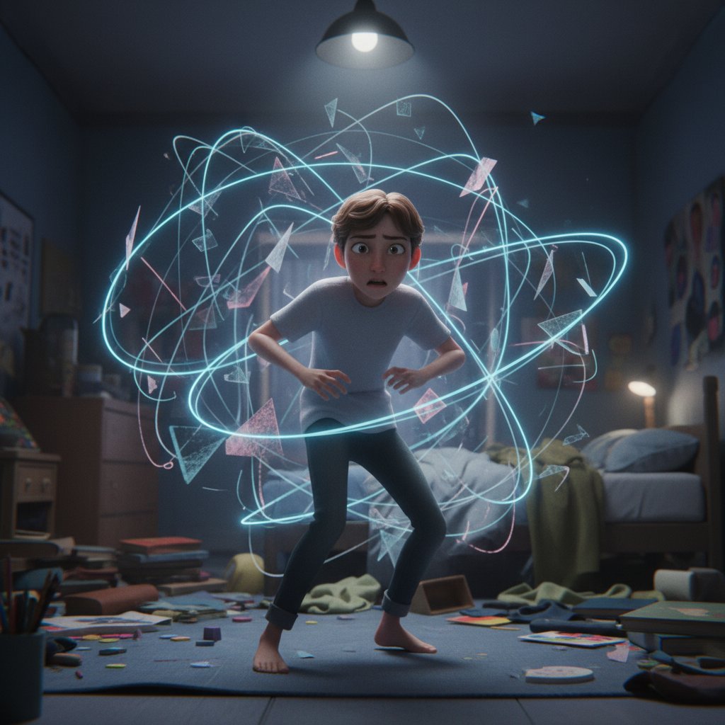 Close-up photo of animated film storyboard, characters expressing a range of mental health emotions