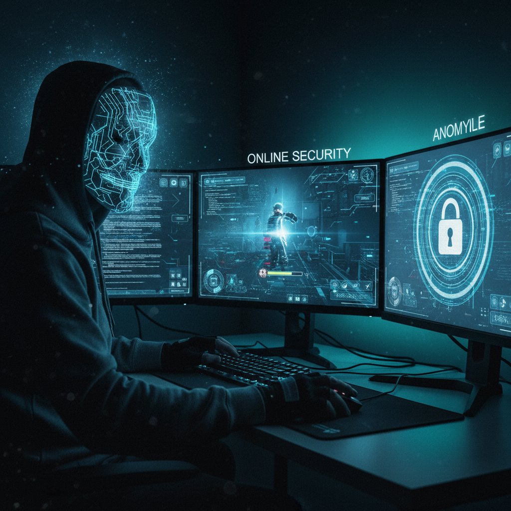 Anonimowy gracz, zamazany profil na platformie gamingowej, bezpieczeństwo online, słowa kluczowe: ochrona prywatności, gra online