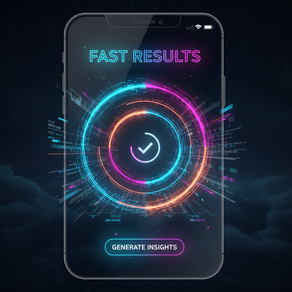 Zbliżenie na interfejs aplikacji do nauki słówek, obietnica szybkich wyników, stylizowana grafika