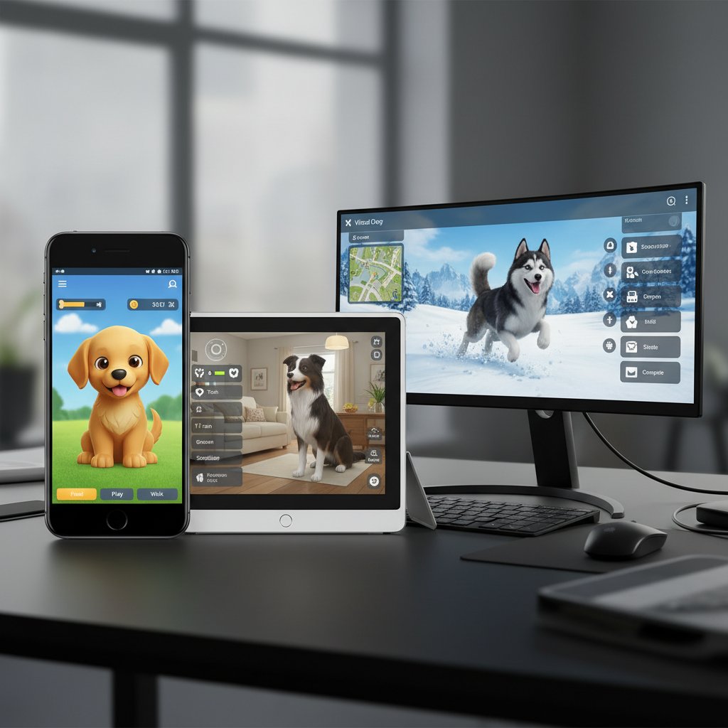 Ekrany aplikacji pieska online, porównanie interfejsów na różnych urządzeniach