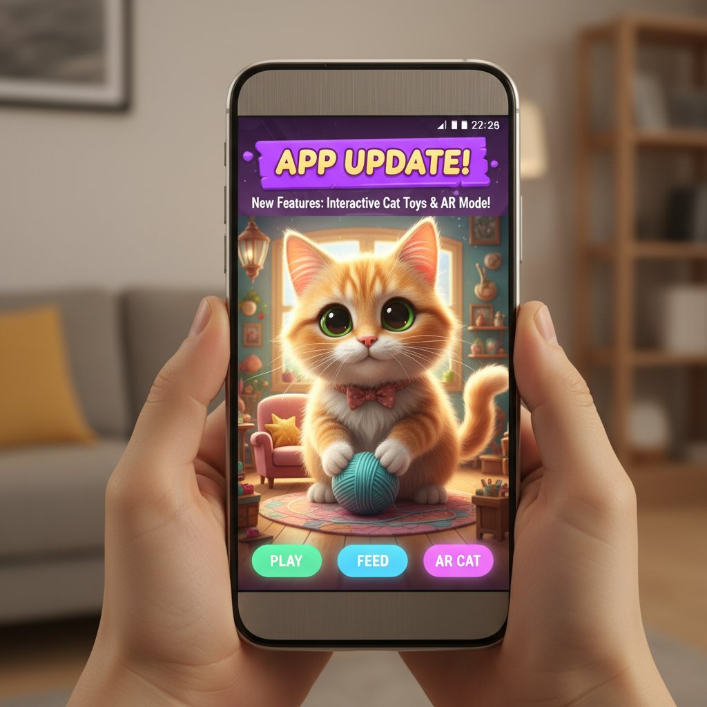 Aktualizacja aplikacji kotka w smartfonie