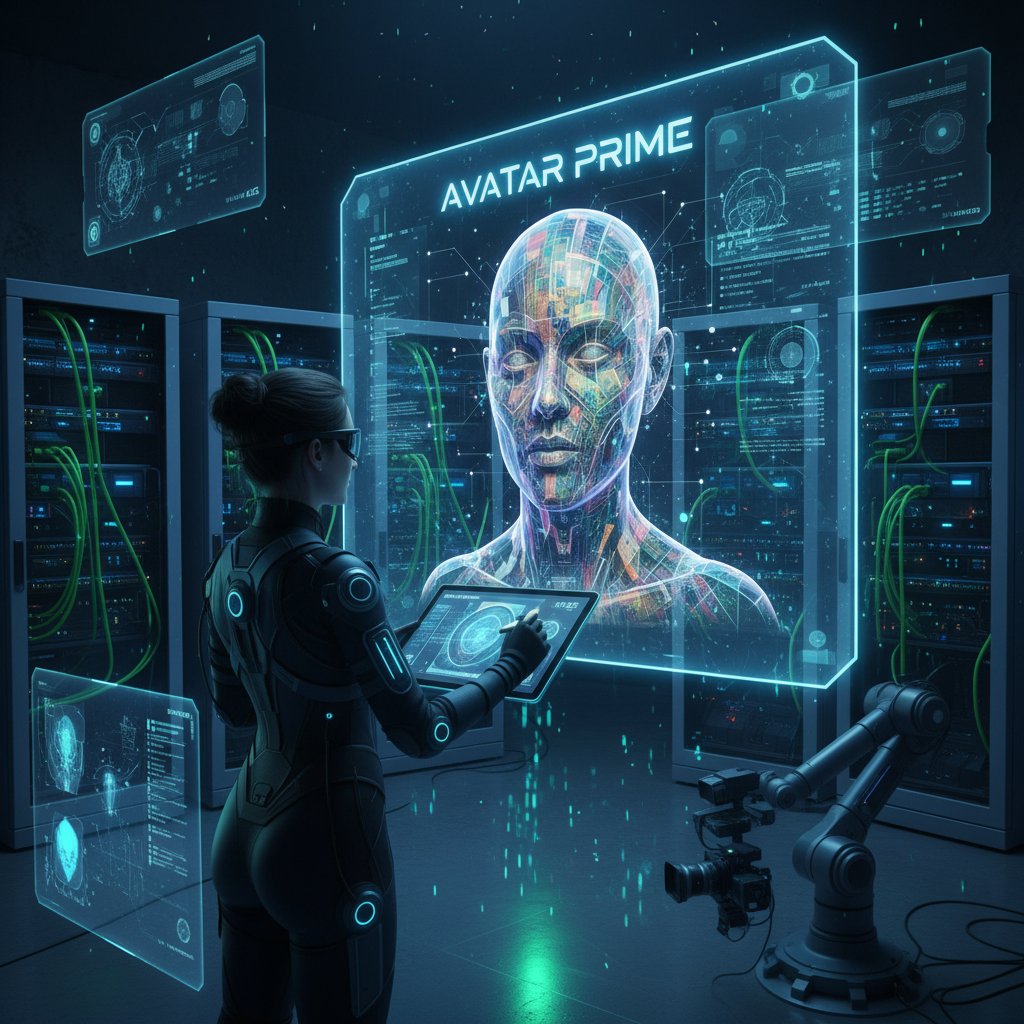 Artysta przy sztaludze i komputer generujący avatar – kontrast tradycji i AI