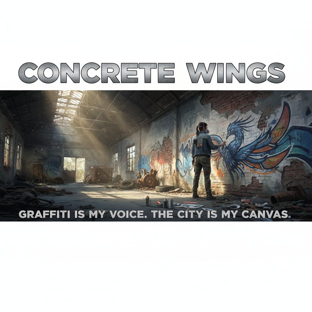 Artist painting film poster in abandoned warehouse, symbolizing underground spirit of Russian movies