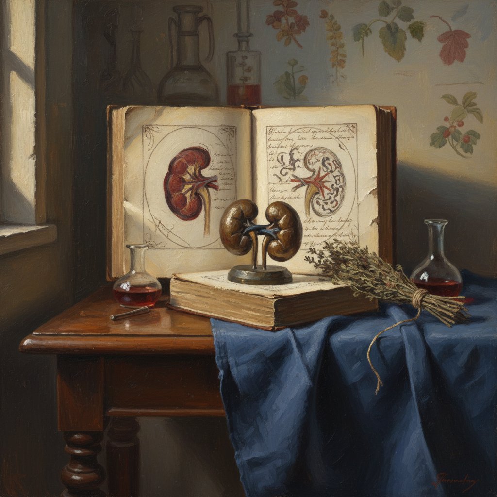 Martwa natura – otwarta książka, okulary, motyw nerki. Literatura i film o mocznicy