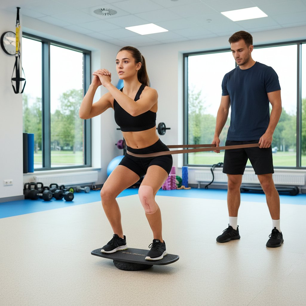 Sportowiec wykonujący dynamiczne ćwiczenia po udanej rehabilitacji po osteotomii