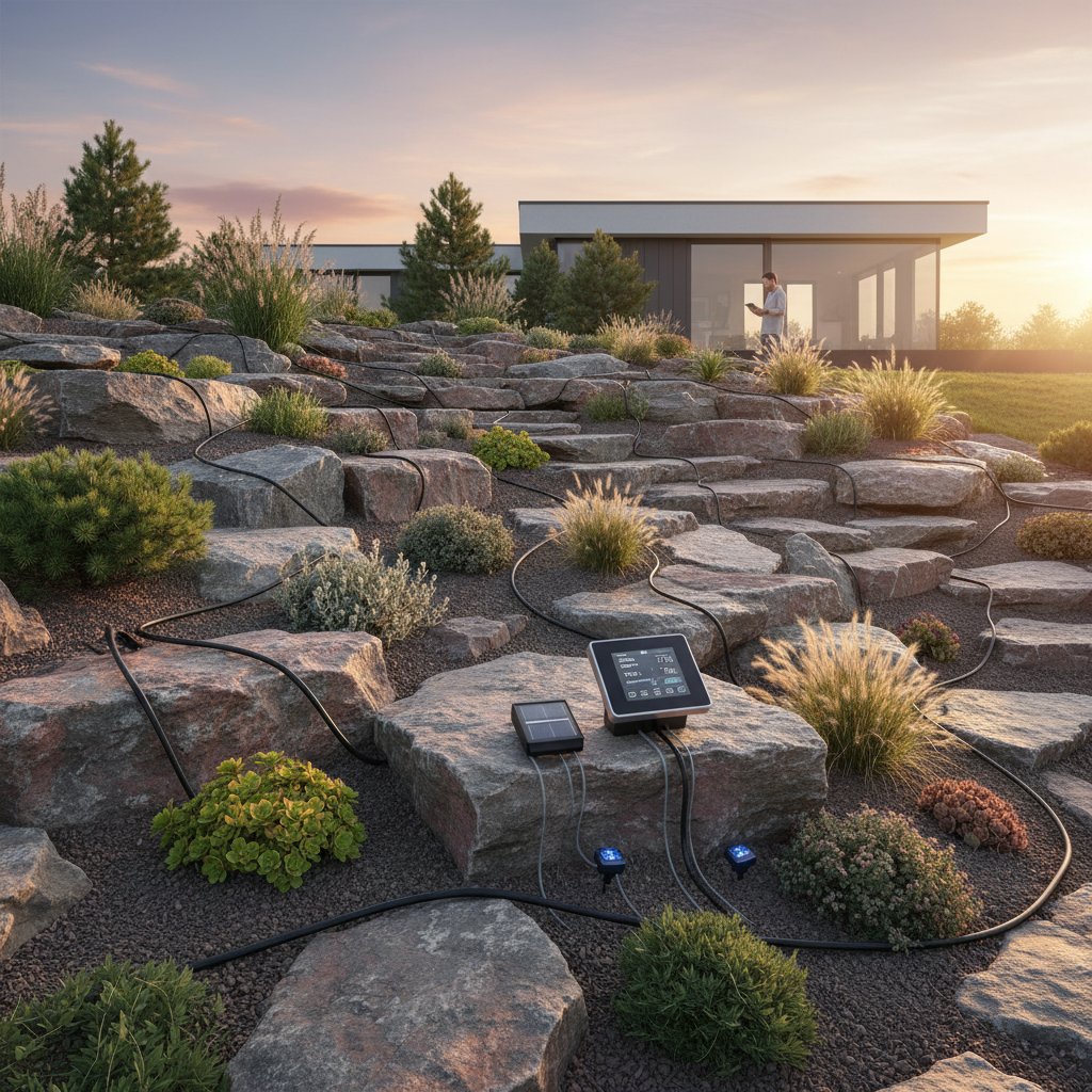 Automatyczny system nawadniania skalniaka, nowoczesne technologie w ogrodzie