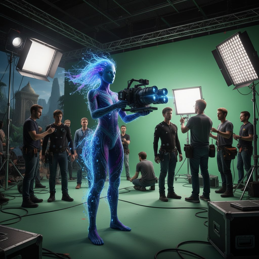 Technicians working on Avatar’s 3D filming