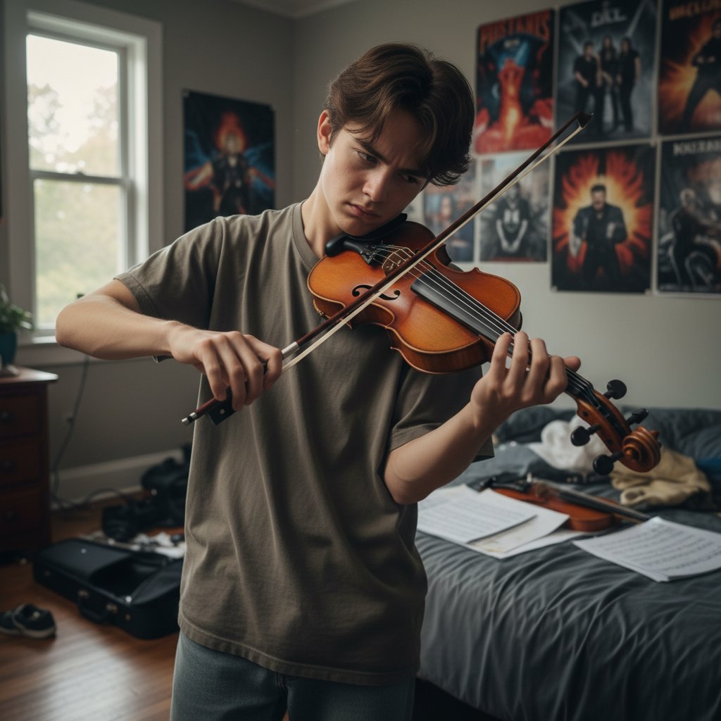 Niedbały chwyt smyczka, nieprawidłowa postawa – typowe błędy online