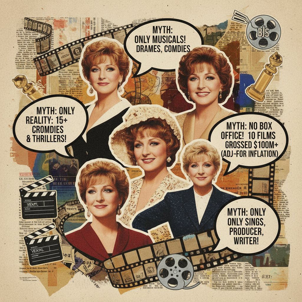 Barbra Streisand collage, debunking myths about her diverse movie career