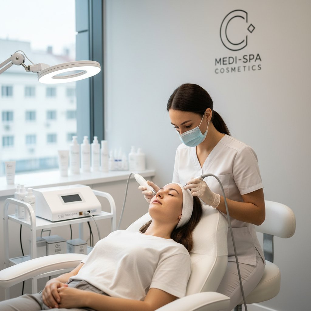 Kosmetyczka wykonująca zabieg u pacjentki analizującej przeciwwskazania