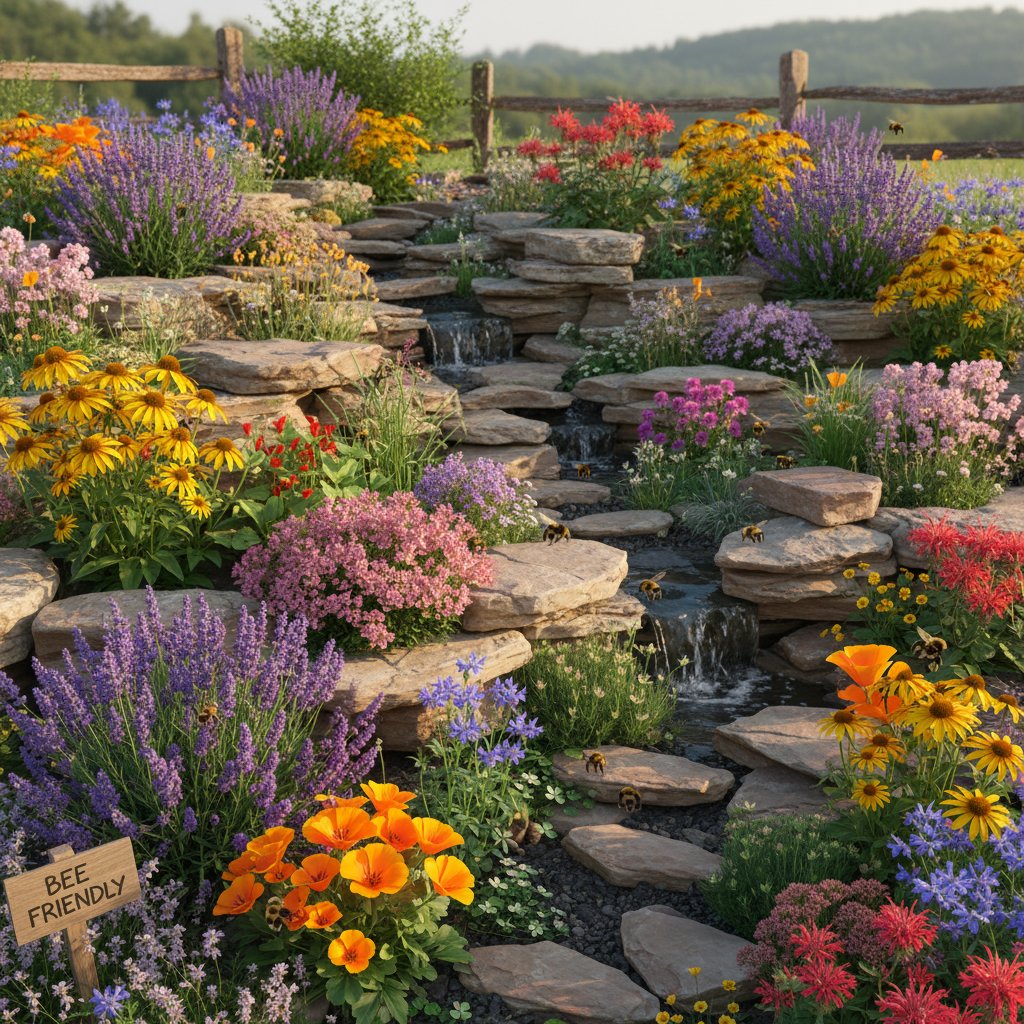 Skalniak pełen roślin miododajnych i owadów