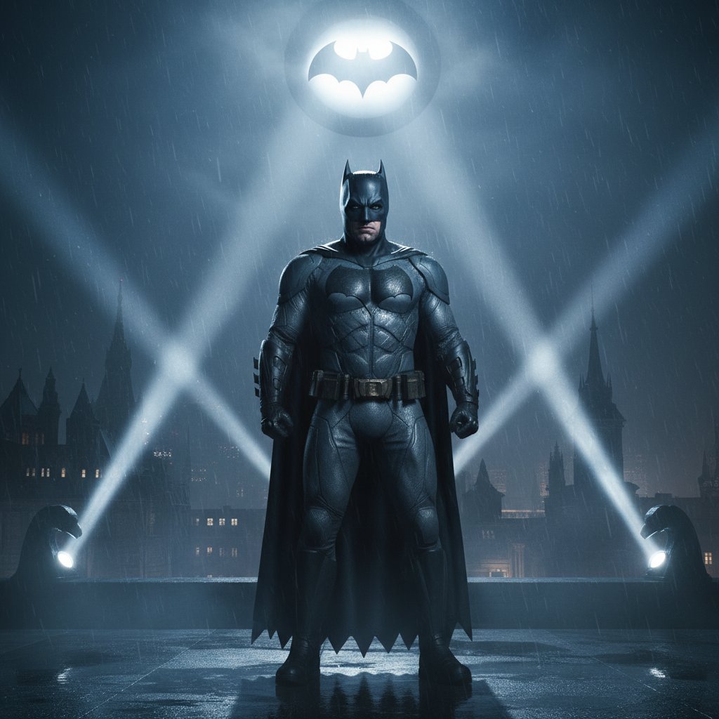 Ben Affleck Batman in stark lighting