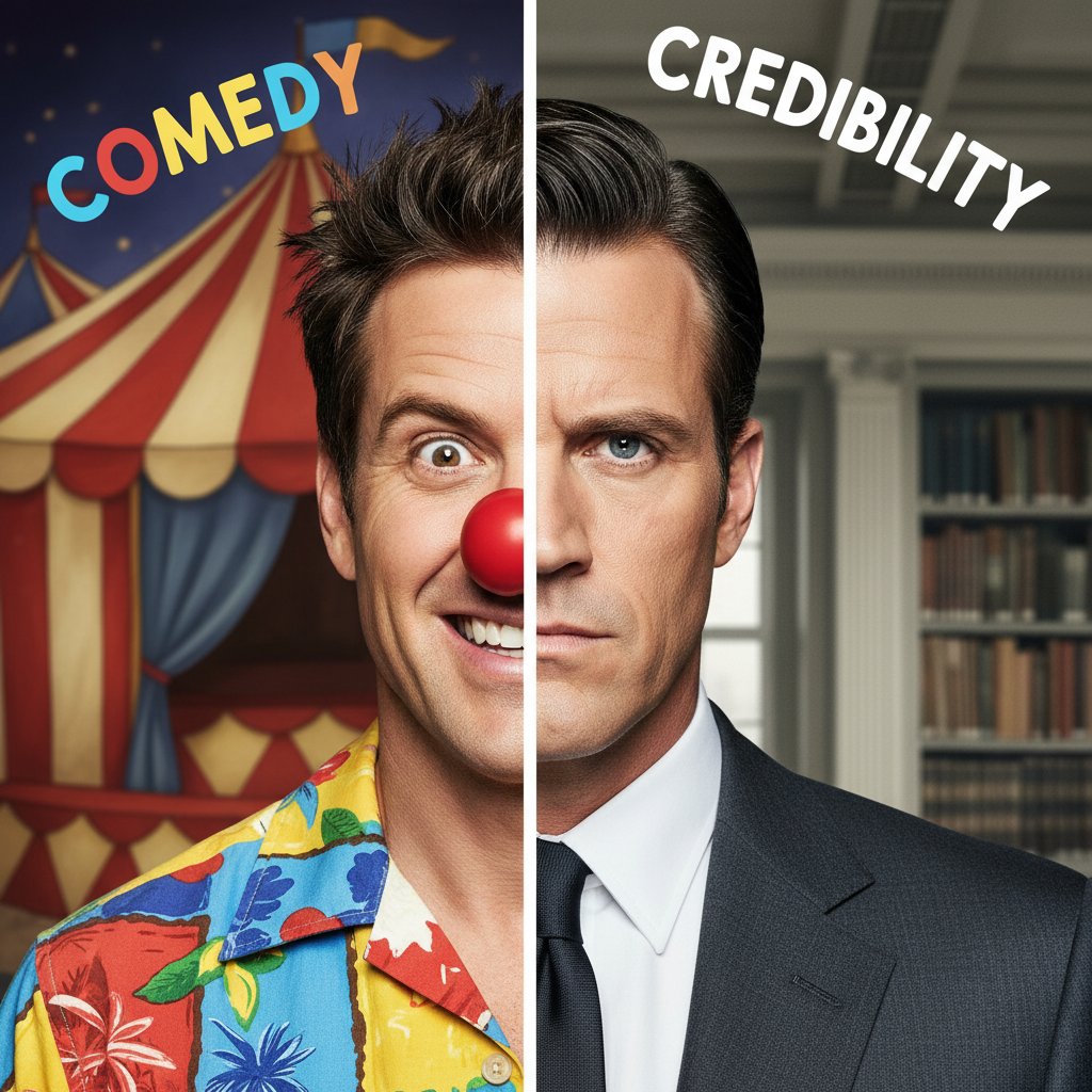 Editorial-style portrait of Ben Stiller with split comedic and serious expressions, emphasizing his dual legacy in Hollywood.