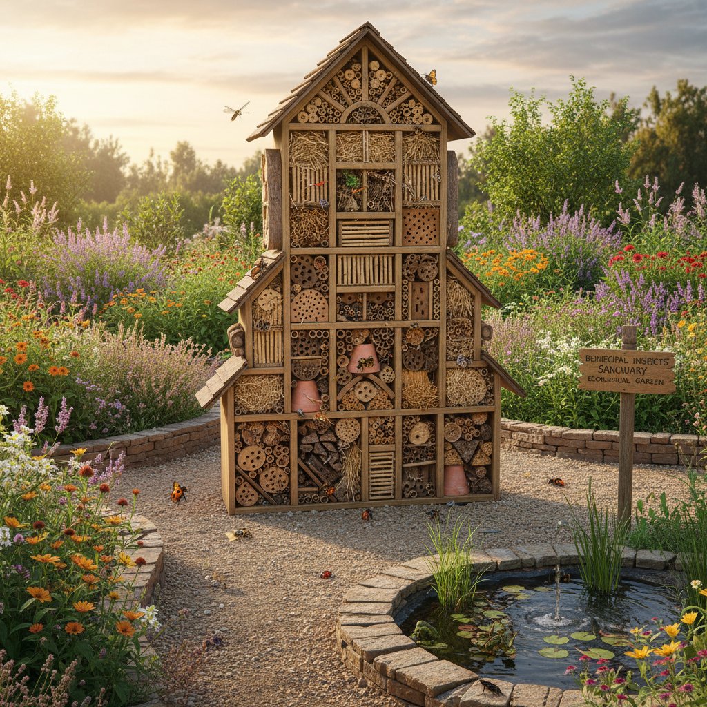 Domki dla owadów pożytecznych w ekologicznym ogrodzie