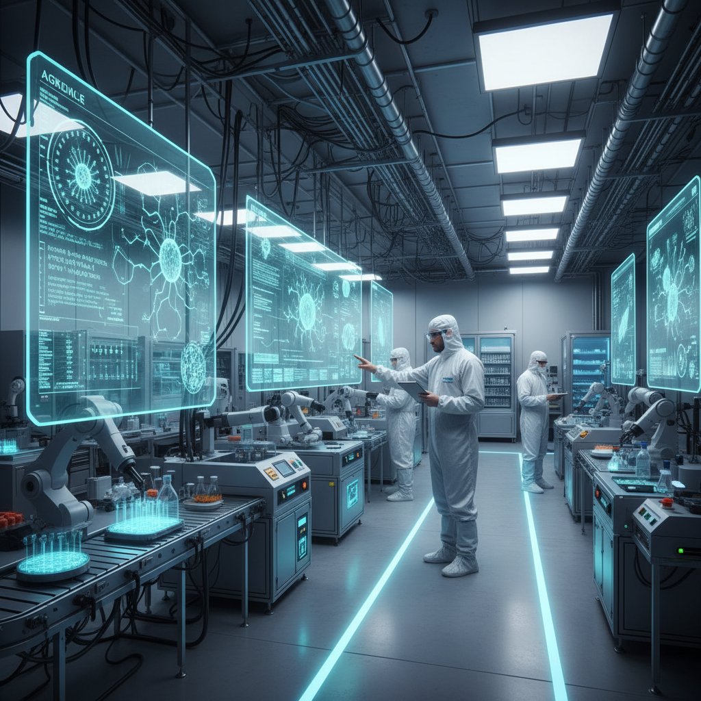 Zaawansowane laboratorium biomolekularne, automaty, personel analizujący dane