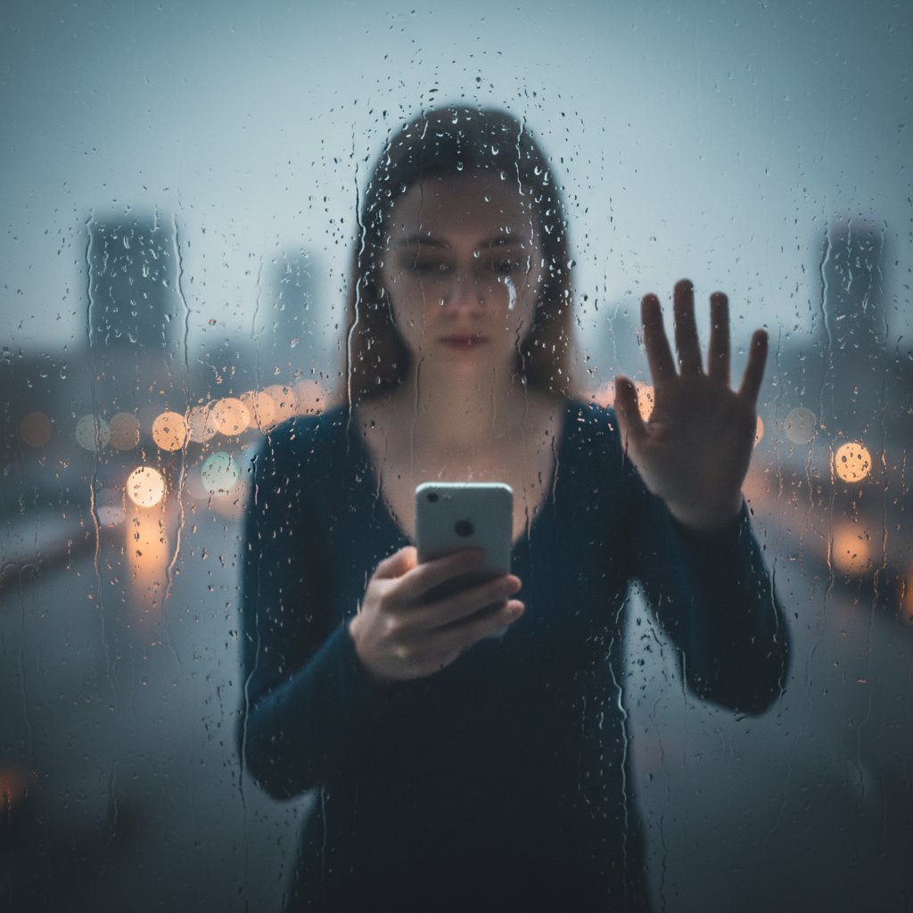 Person sucht Trost am Fenster – Symbolbild für emotionale Suche bei Burnout