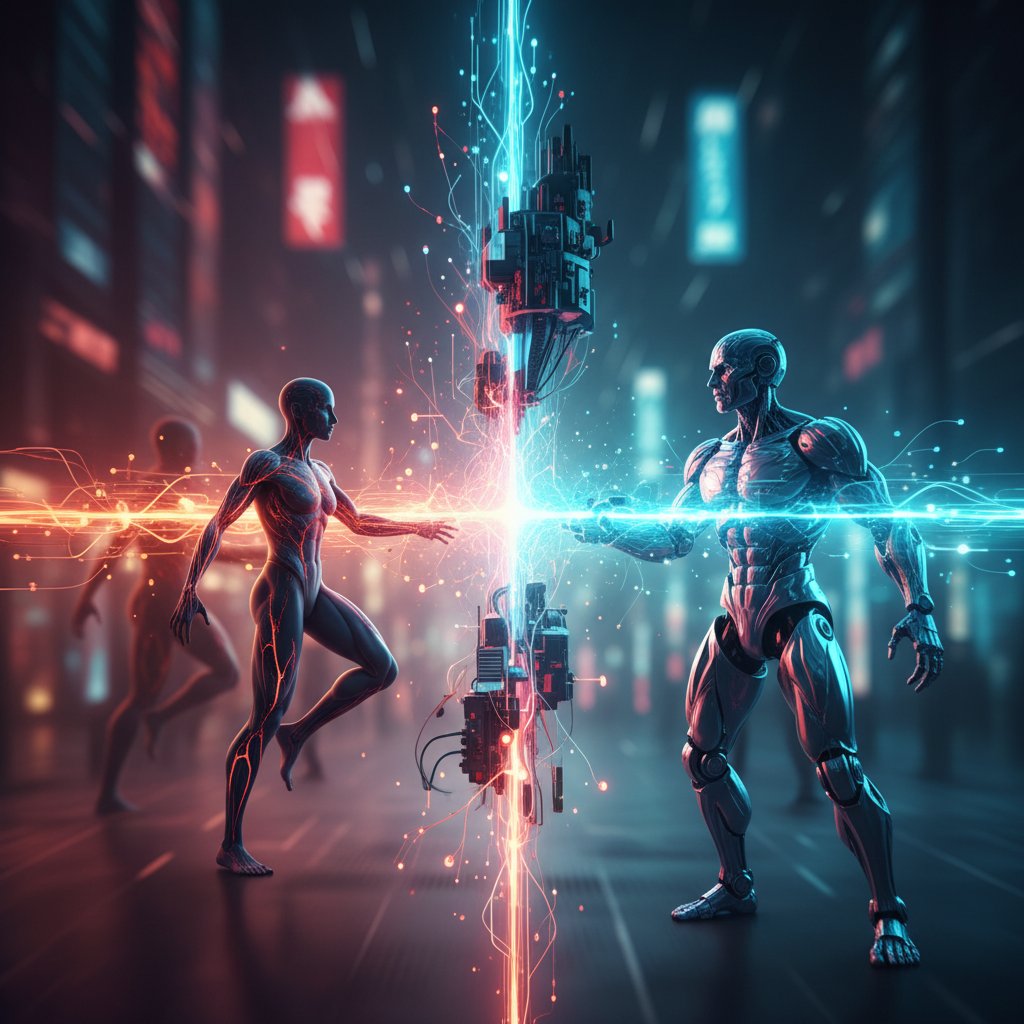 Granica między człowiekiem i AI coraz mniej wyraźna – symboliczne zdjęcie