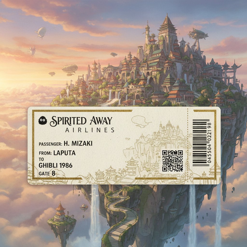 Boarding pass from Miyazaki with exotic city background, hidden gems flight routes Miyazaki keyword