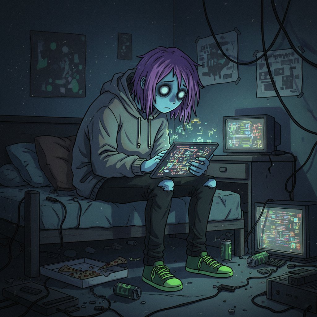 Znudzony uczeń patrzy na nudnego bohatera edukacyjnego, brak zaangażowania w cyfrowe lekcje