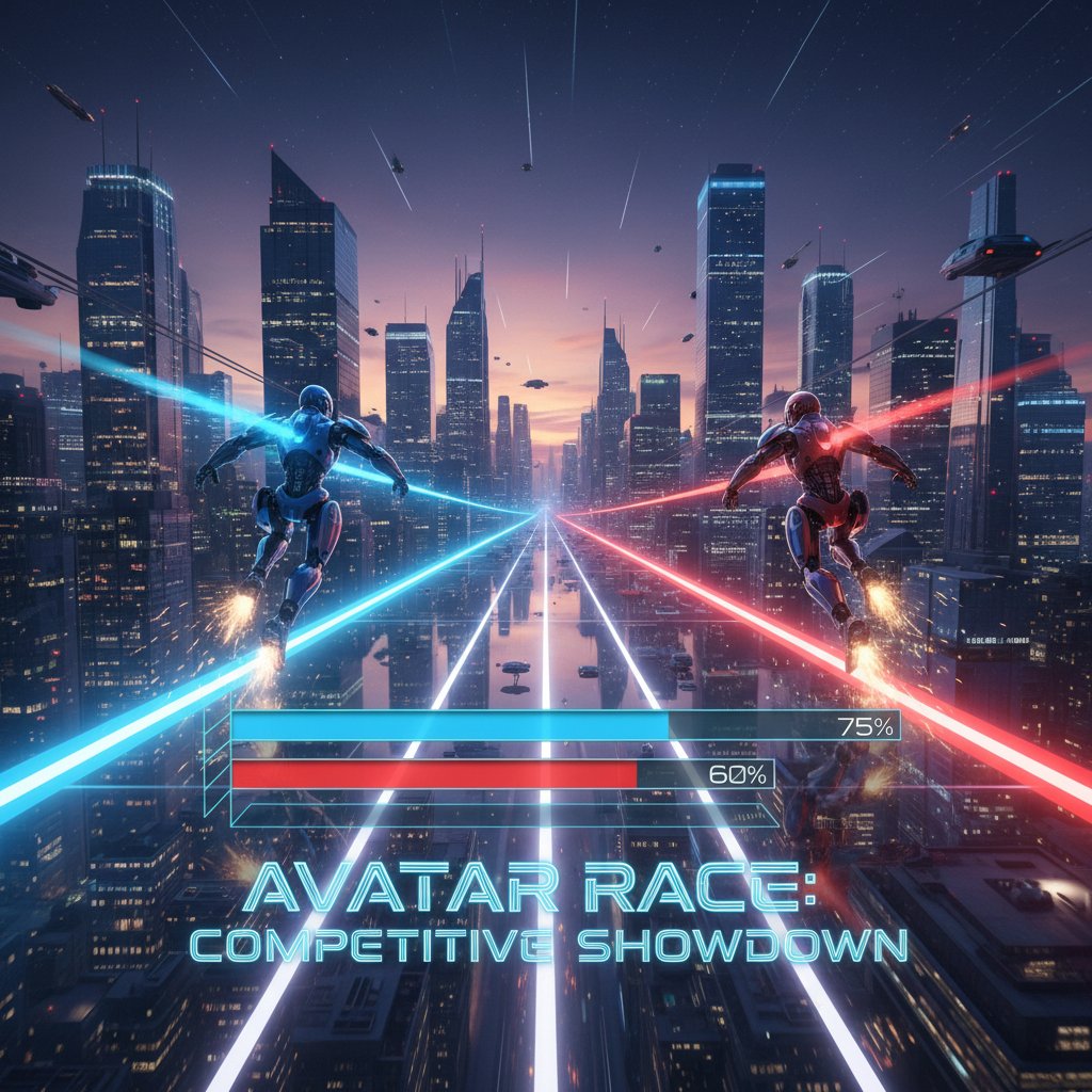 Graficzne porównanie popularności chatbotów jako wyścig avatarów