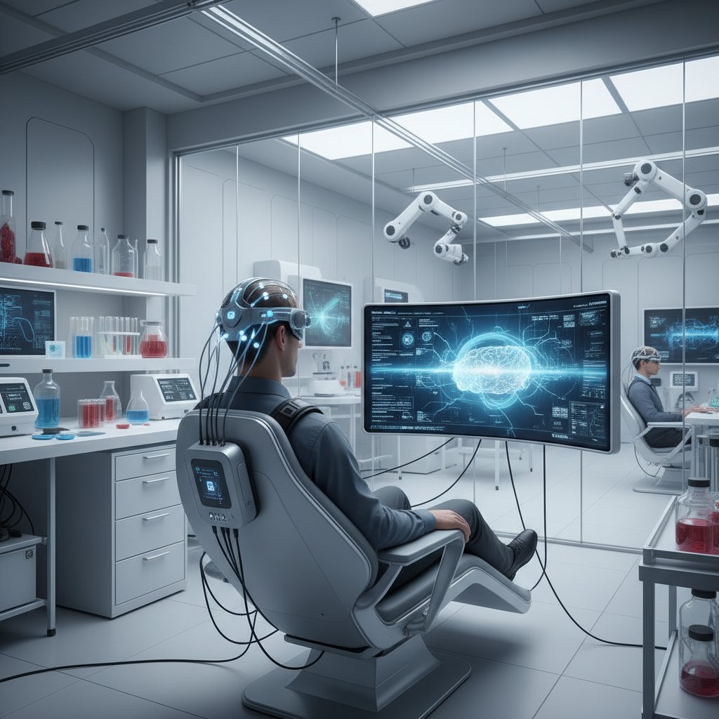 Symulacja laboratorium: interfejs mózg-komputer, nowoczesna technologia psychiatryczna