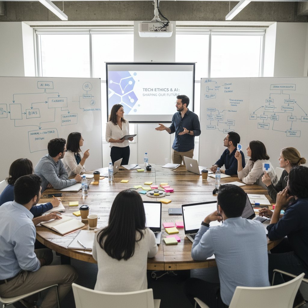 Zdjęcie burzy mózgów podczas warsztatów z etyki technologicznej – symbol poszukiwania nowych dróg