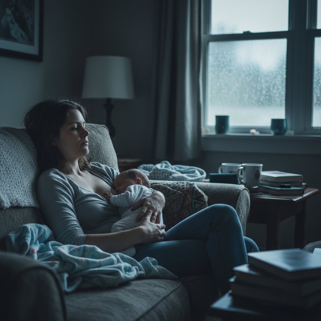 Samotność i zmęczenie matki karmiącej w domowym zaciszu