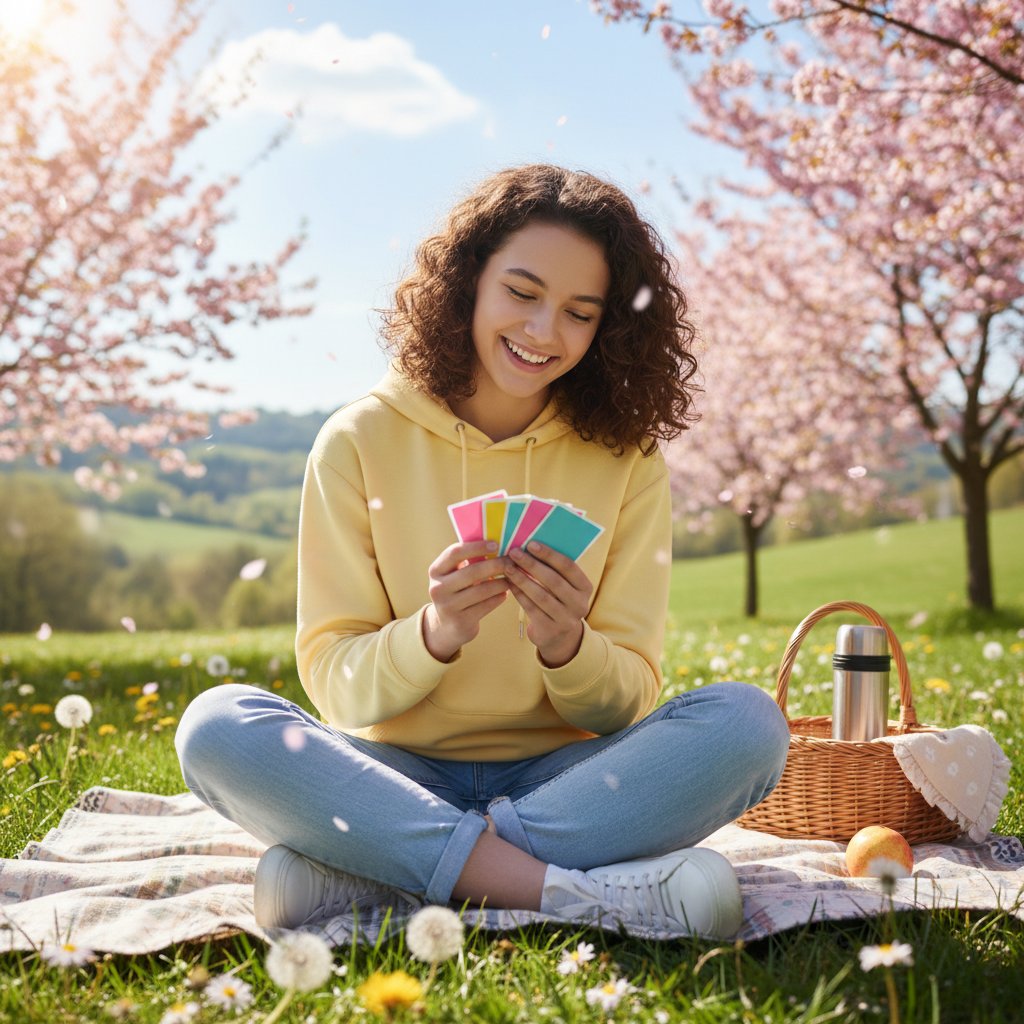 Uczeń powtarzający materiał na egzamin ósmoklasisty na świeżym powietrzu