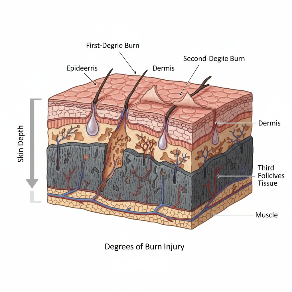 Stopnie oparzeń – podział według głębokości uszkodzenia tkanek