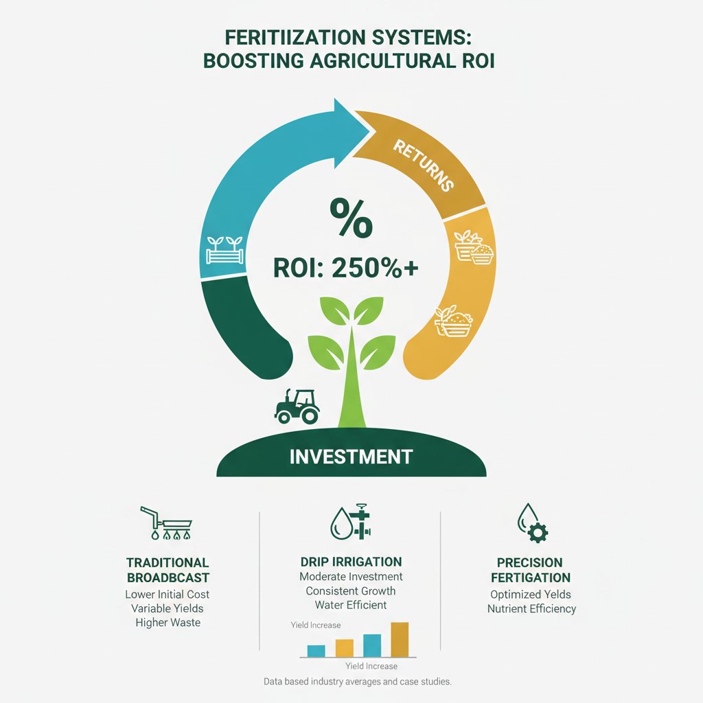 Wykres zwrotu z inwestycji w systemy inteligentnego nawożenia dla różnych rodzajów użytkowników