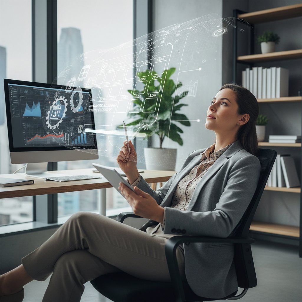 Przedsiębiorca zastanawiający się nad wdrożeniem systemu automatycznej rezerwacji w biurze