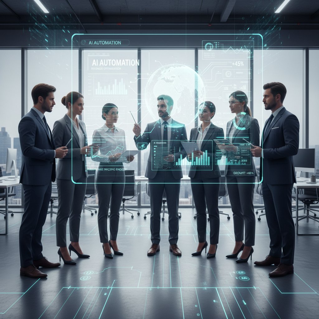 Nowoczesny zespół korzystający z AI do zarządzania i optymalizacji przychodów