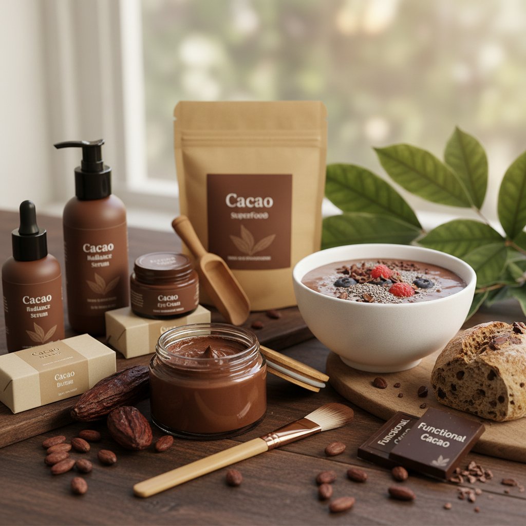 Kosmetyki z kakao, maska na twarz, produkty funkcjonalne – zdrowy styl życia