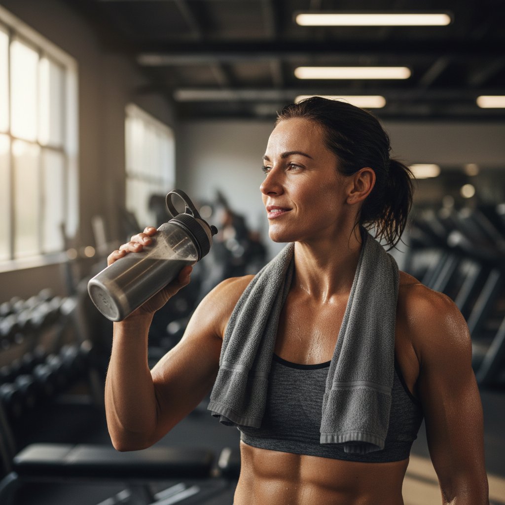 Portret kobiety po udanym treningu pośladków – siła i satysfakcja