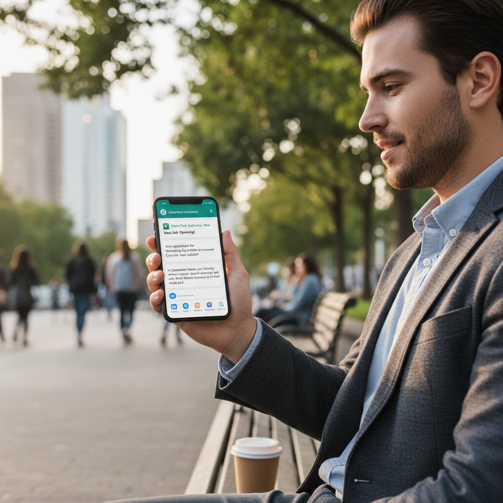 Kandydat korzystający z automatycznych powiadomień o rekrutacji