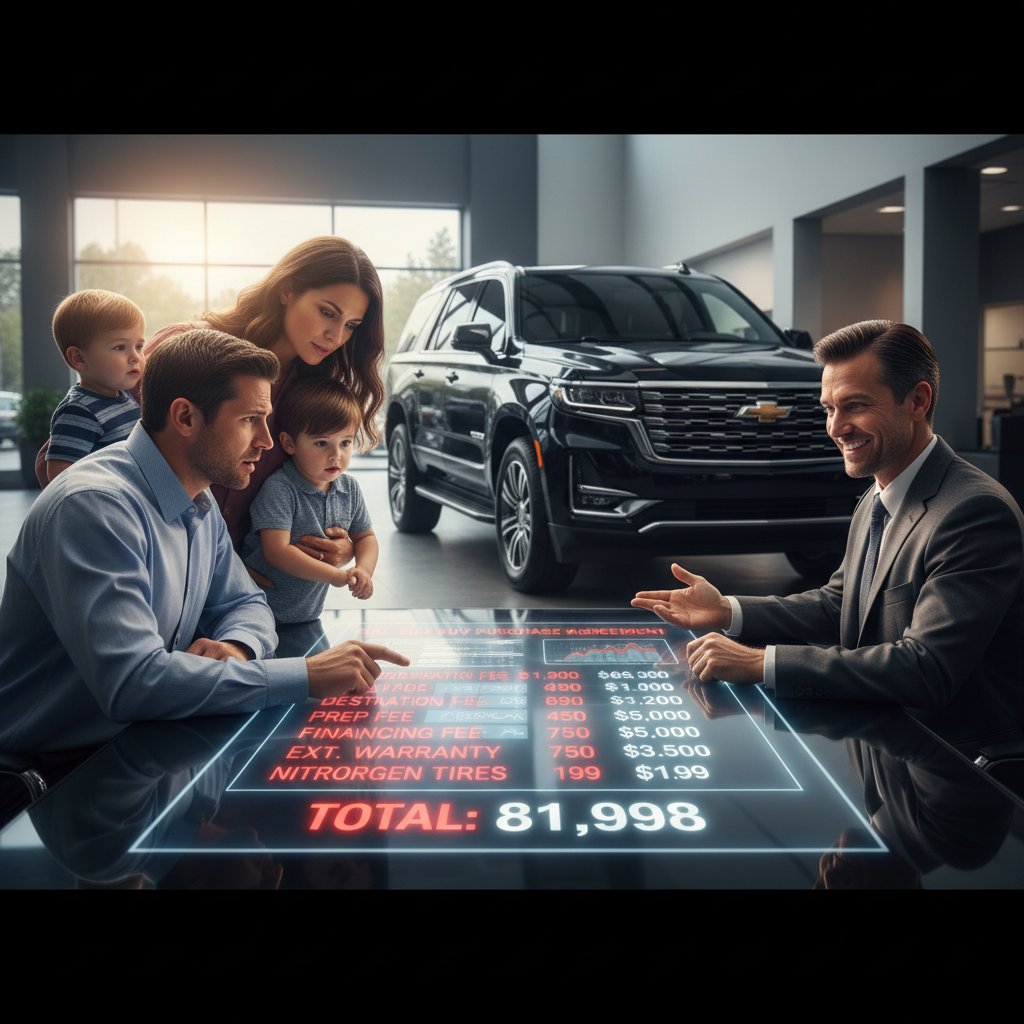Hands signing dealership paperwork, representing hidden fees and costs