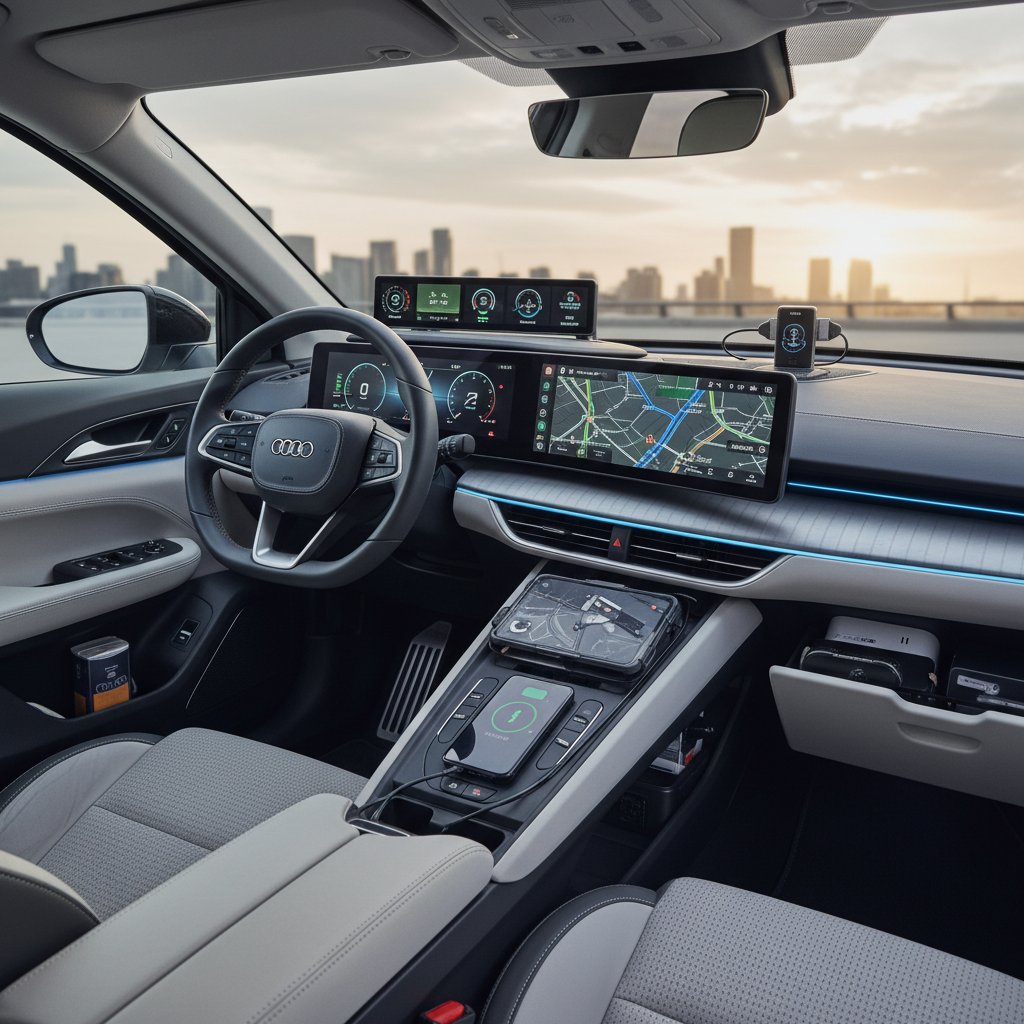 Best commuter car gadgets, car interior with smart gadgets