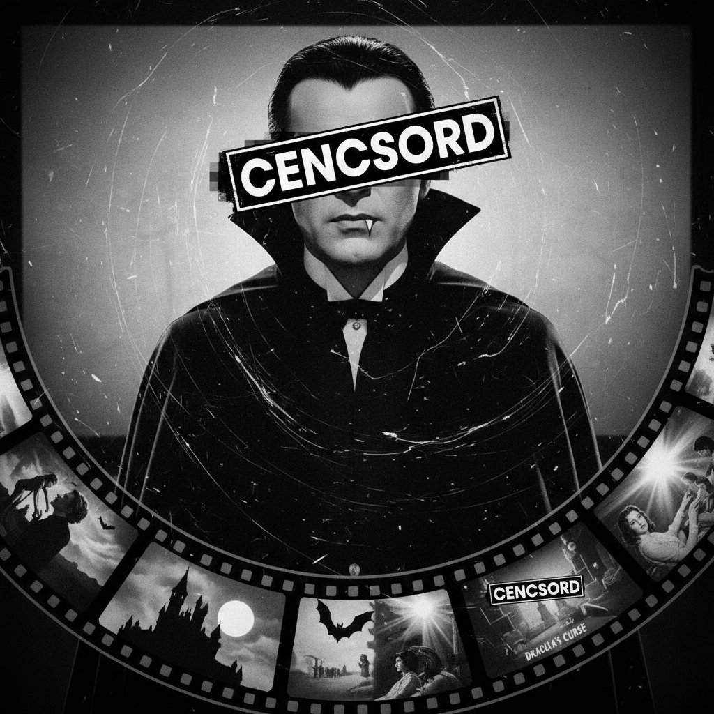 Censored Dracula scene, film reel effect censorship dracula movies