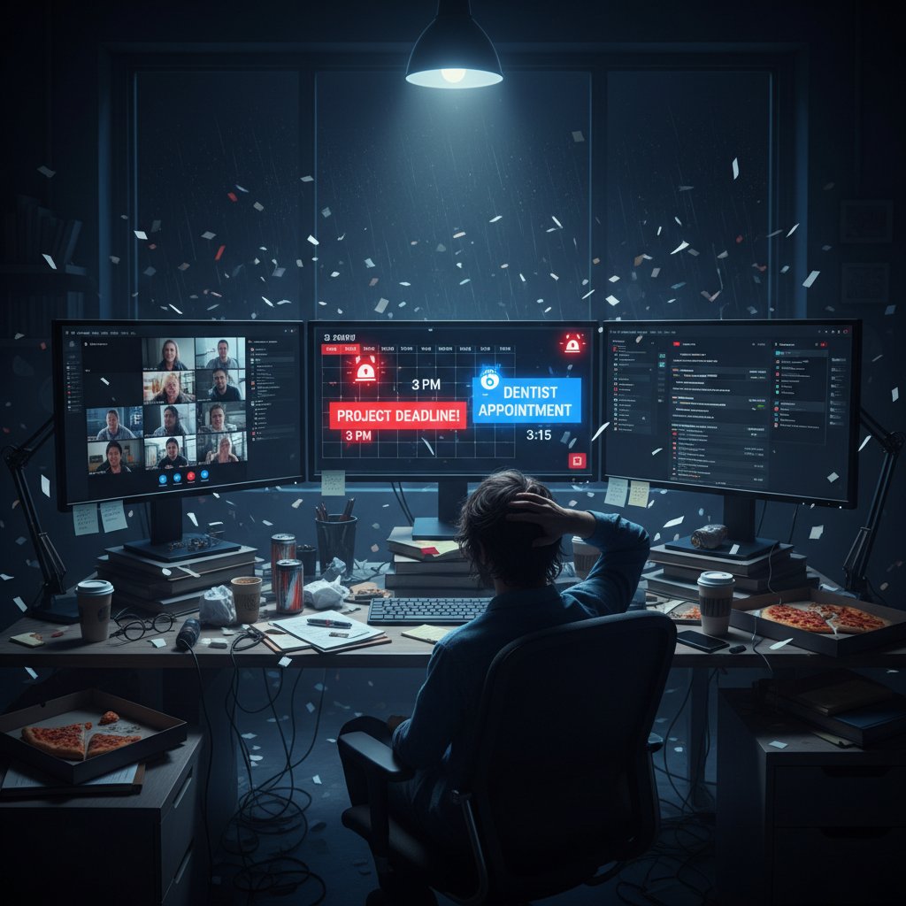 Przeciążony kalendarz online wywołuje chaos i frustrację w zespole