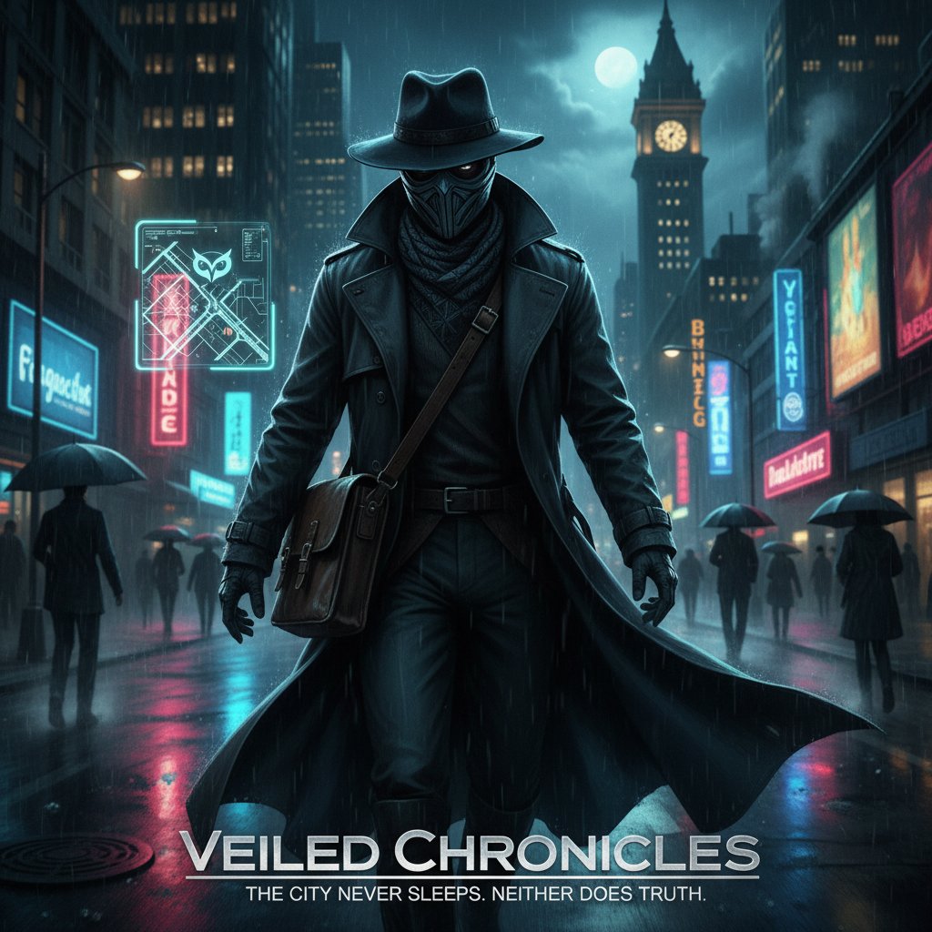 Gritty photo of a character in disguise, city at night, rain-slicked streets, TV secret identity movies